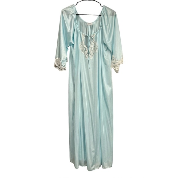 Saks Fifth Avenue Other - Vintage Saks Fifth Avenue Lace Nightgown with Lace Sleeves Mint Green Size L